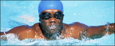 Photo: A man swimming