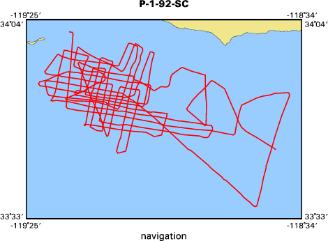 P-1-92-SC map of where navigation equipment operated