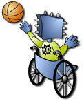 KQ playing basketball in a wheelchair