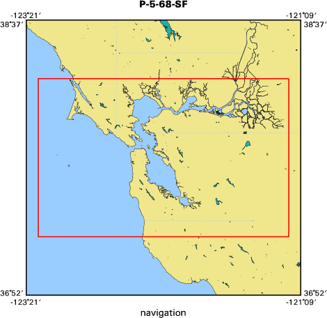 P-5-68-SF map of where navigation equipment operated