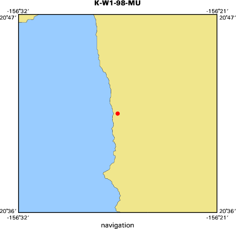 K-W1-98-MU map of where navigation equipment operated