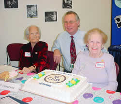 David Whitall and two centenarians.