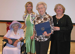 Hazel Davila, Utah first lady Mary Kay Huntsman, Annie Wamsley, and Carolyn Sung, Chief, NLS Network Div.
