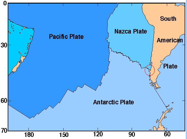 Image of South Pacific Tectonic Plates