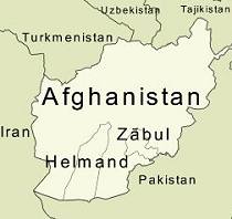 Map of Helmand and Zabul in Afghanistan 210