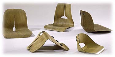 Molded plywood chair shell experiments, 1945