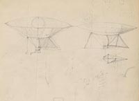 Drawing of dirigibles