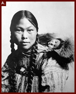 'Eskimo Mother with Child on Back,' ca. 1906