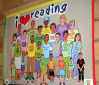A reading promotion poster in a community library near Johannesburg.