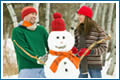 Couple with snowman