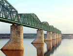 Trans-Siberian Railway metal truss bridge...