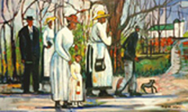 Sunday Service. Painting by William Tolliver