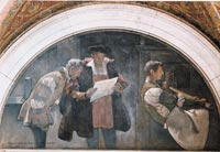Photo of John White Alexander's painting of Johann Gutenberg at his 