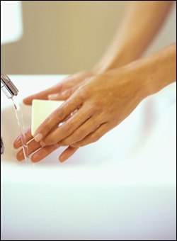 Photo: Wash hands with soap and water.