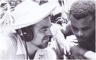 Alan Lomax recording in La Plaine, Dominica, July 26, 1962. Photo courtesy of Association for Cultural Equity.