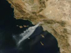 Satellite image of smoke over California