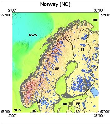 Map of Atlas area: no, regions