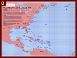 Atlantic hurricane tracking chart. 1995