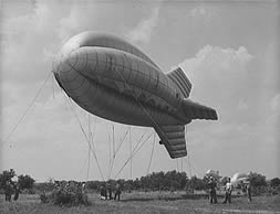 Marine Corps barrage balloons, Parris Island, 1942.