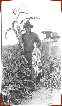 Sioux Native Americans holding corn
