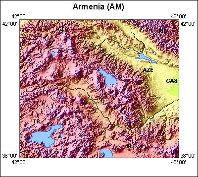 Map of Atlas area: am, regions