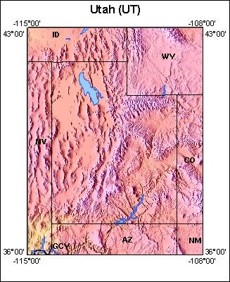 Map of Atlas area: ut, regions