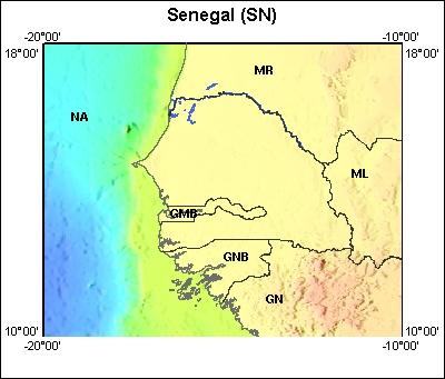 Map of Atlas area: sn, regions