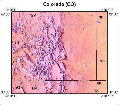 Map of Atlas area: co, regions