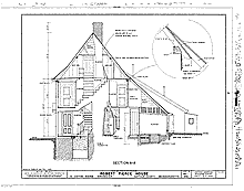Robert Peirce House, drawing, section A-A