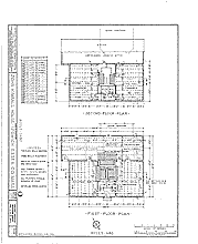 John Kimball House, drawing, first floor plan, second floor plan