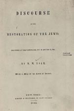 Discourse on the Restoration of the Jews, Delivered at the Tabernacle, October 28 and December 2, 1844