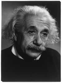 Photo: Albert Einstein, head and shoulders portrait.