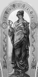 Mural : Astrononomy (woman holding a planet). Thomas Jefferson Building, Library of Congress