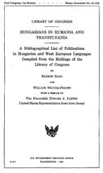 Image of original cover of Hungarians in Rumania and Transylvania