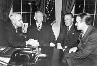 President Truman, George Marshall, Paul Hoffman and Averell Harriman