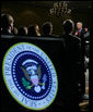 President George W. Bush addresses the audience at the Gaylord Opryland Resort and Convention Center Thursday, July 19, 2007 in Nashville, Tenn., stressing the importance of fiscal responsibility. White House photo by Chris Greenberg