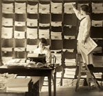 Two women working in an office