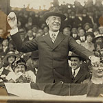President Wilson throwing out the first ball