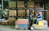 forklift in warehouse