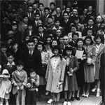 Japanese Independent congregational church attending Easter services prior to evacuation