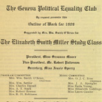 Elizabeth Smith Miller Study Class Outline of Work for 1909