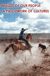 cowboy on horseback, roping a calf