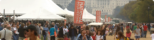 People gathered at the National Book Festival.