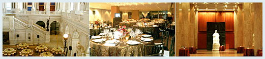 The Great Hall and the Montpelier Room with table set up, and Madison Hall