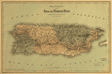 Mapa topográfico de la isla de Puerto Rico.