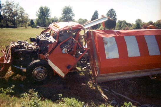 Tanker truck involved in the incident