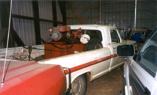 Photo 1. An example of a pickup truck equipped with portable pump