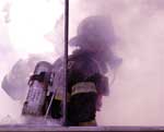 Firefighter in smoke conditions