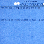 Naval dispatch on Pearl Harbor attack