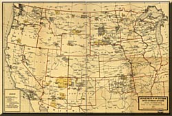 Map of Indian Reservations west of the Mississippi River. 